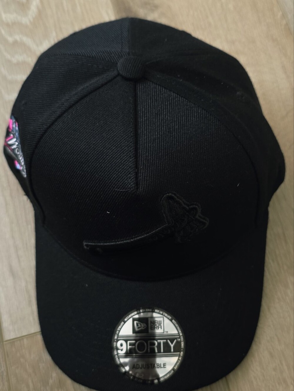 New Era Black 9FORTY Adjustable Cap with Embroidered Logo